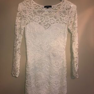Fitted White Lace Dress